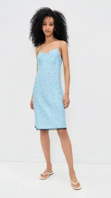 Lee Mathews Bluebell Slip Silk Dress Powder 4 | Thumbnail 2 Lee Mathews Bluebell Slip Silk Dress Powder 4 | Thumbnail 2