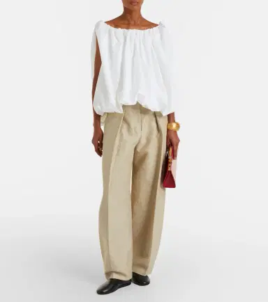 Jacquemus Ovalo cotton and linen barrel-leg pants | Thumbnail 2 Jacquemus Ovalo cotton and linen barrel-leg pants | Thumbnail 2