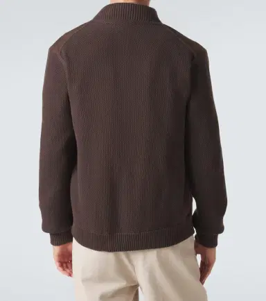 Incotex Cotton-trimmed suede bomber jacket | Thumbnail 2 Incotex Cotton-trimmed suede bomber jacket | Thumbnail 2