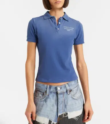 Acne Studios Faded cotton-blend piqué polo shirt | Thumbnail 2 Acne Studios Faded cotton-blend piqué polo shirt | Thumbnail 2