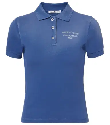 Acne Studios Faded cotton-blend piqué polo shirt | Thumbnail 1 Acne Studios Faded cotton-blend piqué polo shirt | Thumbnail 1