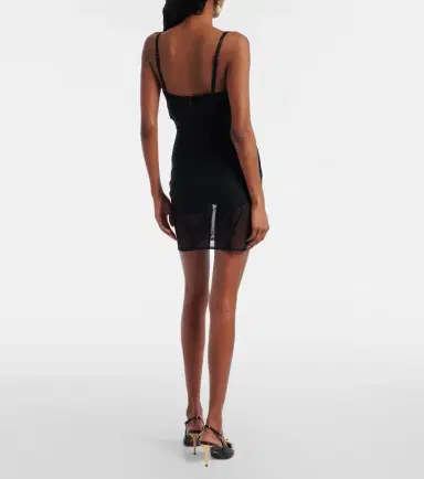Dolce & Gabbana Ruched sheer tulle minidress | Thumbnail 4 Dolce & Gabbana Ruched sheer tulle minidress | Thumbnail 4
