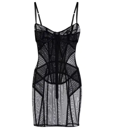 Dolce & Gabbana Ruched sheer tulle minidress | Thumbnail 1 Dolce & Gabbana Ruched sheer tulle minidress | Thumbnail 1
