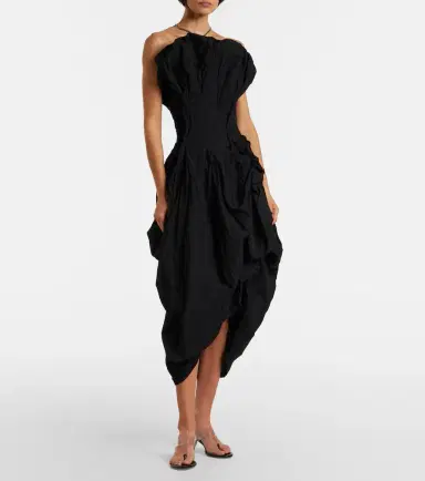 Magda Butrym Draped cotton-blend cocktail dress | Thumbnail 4 Magda Butrym Draped cotton-blend cocktail dress | Thumbnail 4