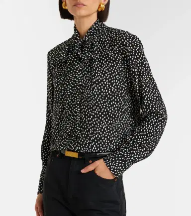 Nili Lotan Janese bow-detail polka-dot silk blouse | Thumbnail 4 Nili Lotan Janese bow-detail polka-dot silk blouse | Thumbnail 4