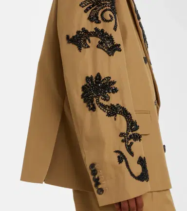 Dries Van Noten Embellished cotton double-breasted blazer | Thumbnail 2 Dries Van Noten Embellished cotton double-breasted blazer | Thumbnail 2