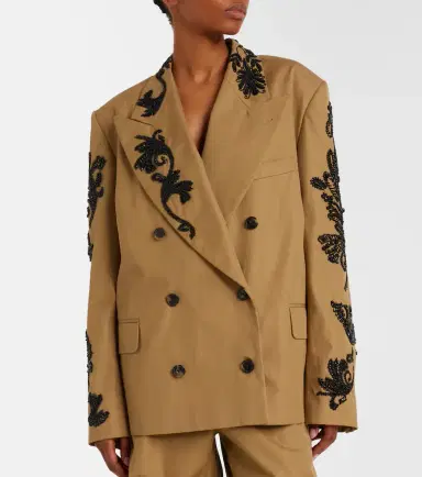 Dries Van Noten Embellished cotton double-breasted blazer | Thumbnail 6 Dries Van Noten Embellished cotton double-breasted blazer | Thumbnail 6