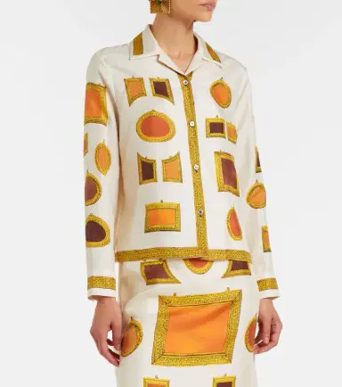 Versace Printed silk twill shirt | Thumbnail 4 Versace Printed silk twill shirt | Thumbnail 4