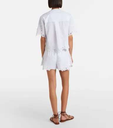 Veronica Beard Vivaldi embroidered cotton shorts | Thumbnail 4 Veronica Beard Vivaldi embroidered cotton shorts | Thumbnail 4