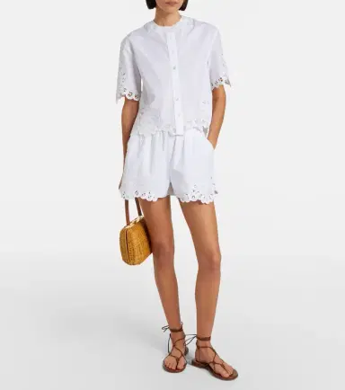 Veronica Beard Vivaldi embroidered cotton shorts | Thumbnail 5 Veronica Beard Vivaldi embroidered cotton shorts | Thumbnail 5