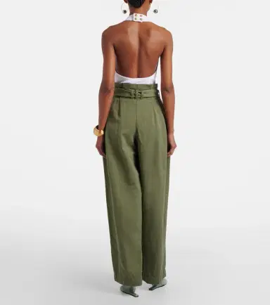 Balmain Cotton and linen twill tapered pants | Thumbnail 2 Balmain Cotton and linen twill tapered pants | Thumbnail 2