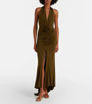 Blumarine Floral-appliqué ruched maxi dress | Thumbnail 4 Blumarine Floral-appliqué ruched maxi dress | Thumbnail 4