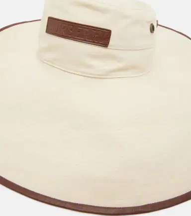 Burberry Leather-trimmed cotton-blend sun hat | Thumbnail 3 Burberry Leather-trimmed cotton-blend sun hat | Thumbnail 3