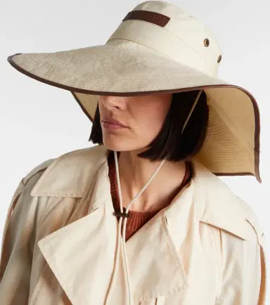 Burberry Leather-trimmed cotton-blend sun hat | Thumbnail 5 Burberry Leather-trimmed cotton-blend sun hat | Thumbnail 5