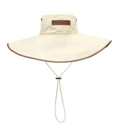 Burberry Leather-trimmed cotton-blend sun hat | Thumbnail 1 Burberry Leather-trimmed cotton-blend sun hat | Thumbnail 1
