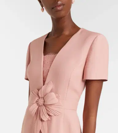 Valentino Crepe Couture floral-appliqué midi dress | Thumbnail 3 Valentino Crepe Couture floral-appliqué midi dress | Thumbnail 3