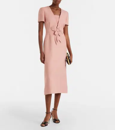 Valentino Crepe Couture floral-appliqué midi dress | Thumbnail 5 Valentino Crepe Couture floral-appliqué midi dress | Thumbnail 5