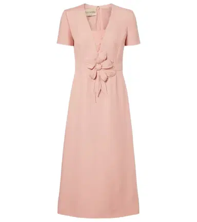 Valentino Crepe Couture floral-appliqué midi dress | Thumbnail 1 Valentino Crepe Couture floral-appliqué midi dress | Thumbnail 1