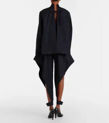 Alaïa Alaïa Ruffled cotton gabardine tapered pants | Thumbnail 3 Alaïa Alaïa Ruffled cotton gabardine tapered pants | Thumbnail 3