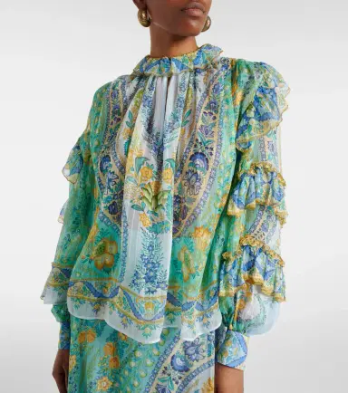 Etro Floral ruffled silk blouse | Thumbnail 4 Etro Floral ruffled silk blouse | Thumbnail 4