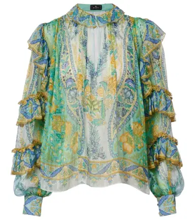 Etro Floral ruffled silk blouse | Thumbnail 1 Etro Floral ruffled silk blouse | Thumbnail 1