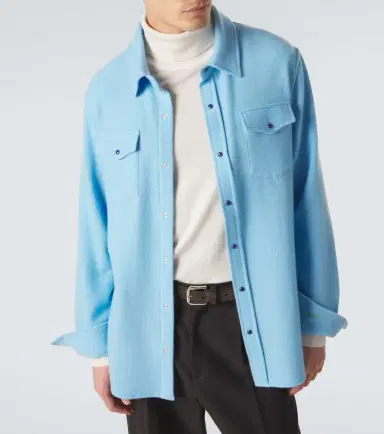 God's True Cashmere Blue Lagoon cashmere shirt with lapis lazuli | Thumbnail 2 God's True Cashmere Blue Lagoon cashmere shirt with lapis lazuli | Thumbnail 2