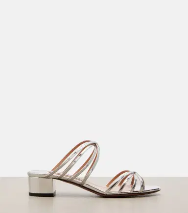 Aquazzura Tell Me mirrored leather mules | Thumbnail 4 Aquazzura Tell Me mirrored leather mules | Thumbnail 4