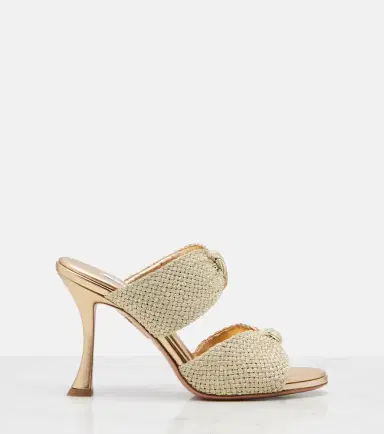 Aquazzura Smile raffia-effect mules | Thumbnail 4 Aquazzura Smile raffia-effect mules | Thumbnail 4