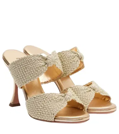 Aquazzura Smile raffia-effect mules | Thumbnail 1 Aquazzura Smile raffia-effect mules | Thumbnail 1