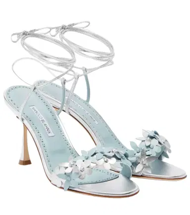 Manolo Blahnik Anista floral-appliqué leather sandals | Thumbnail 1 Manolo Blahnik Anista floral-appliqué leather sandals | Thumbnail 1