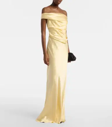 The Sei Bardot draped silk charmeuse gown | Thumbnail 3 The Sei Bardot draped silk charmeuse gown | Thumbnail 3