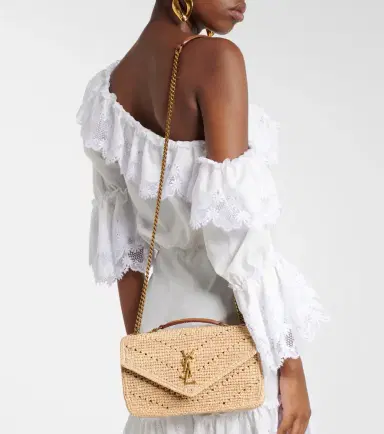 Saint Laurent Loulou Small raffia shoulder bag | Thumbnail 6 Saint Laurent Loulou Small raffia shoulder bag | Thumbnail 6