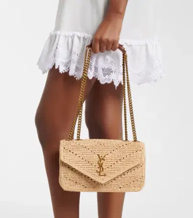 Saint Laurent Loulou Small raffia shoulder bag | Thumbnail 7 Saint Laurent Loulou Small raffia shoulder bag | Thumbnail 7