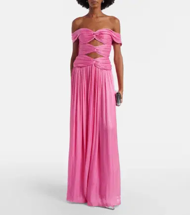 Costarellos Cutout Lurex georgette gown | Thumbnail 2 Costarellos Cutout Lurex georgette gown | Thumbnail 2