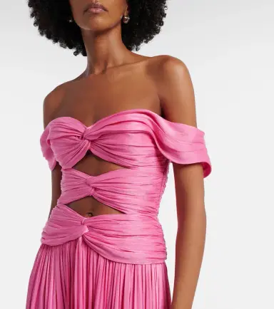 Costarellos Cutout Lurex georgette gown | Thumbnail 3 Costarellos Cutout Lurex georgette gown | Thumbnail 3
