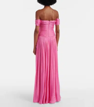 Costarellos Cutout Lurex georgette gown | Thumbnail 5 Costarellos Cutout Lurex georgette gown | Thumbnail 5