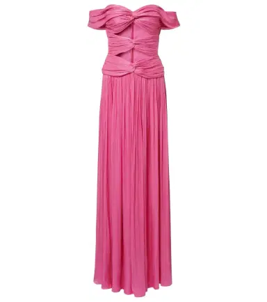 Costarellos Cutout Lurex georgette gown | Thumbnail 1 Costarellos Cutout Lurex georgette gown | Thumbnail 1