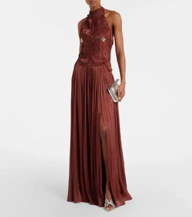 Costarellos Embellished ruched georgette gown | Thumbnail 4 Costarellos Embellished ruched georgette gown | Thumbnail 4