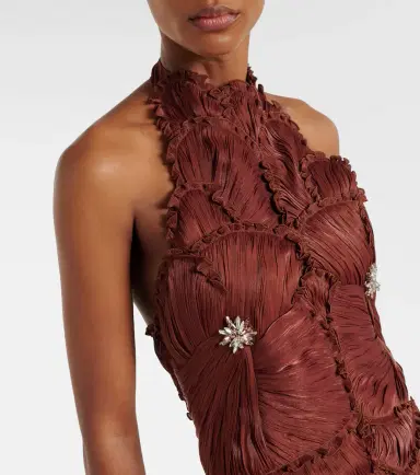 Costarellos Embellished ruched georgette gown | Thumbnail 6 Costarellos Embellished ruched georgette gown | Thumbnail 6