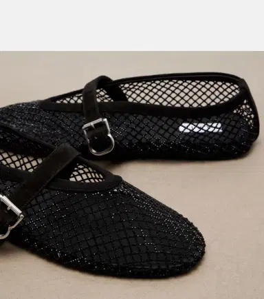 Alaïa Alaïa Embellished fishnet ballet flats | Thumbnail 2 Alaïa Alaïa Embellished fishnet ballet flats | Thumbnail 2