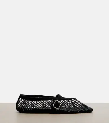 Alaïa Alaïa Embellished fishnet ballet flats | Thumbnail 3 Alaïa Alaïa Embellished fishnet ballet flats | Thumbnail 3