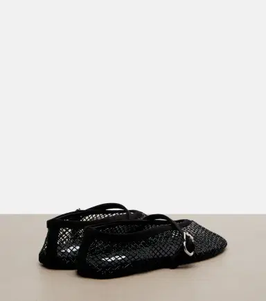 Alaïa Alaïa Embellished fishnet ballet flats | Thumbnail 4 Alaïa Alaïa Embellished fishnet ballet flats | Thumbnail 4