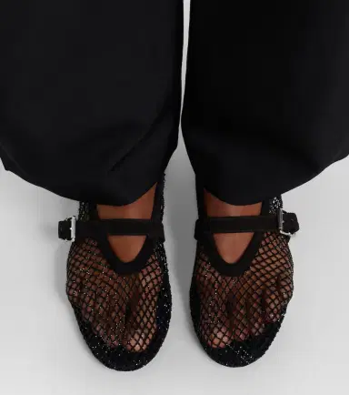 Alaïa Alaïa Embellished fishnet ballet flats | Thumbnail 6 Alaïa Alaïa Embellished fishnet ballet flats | Thumbnail 6