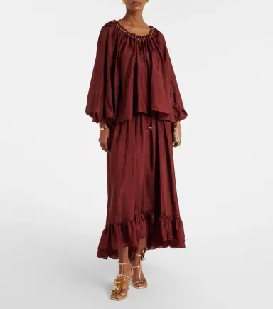 Zimmermann Aster asymmetric beaded silk habotai blouse | Thumbnail 2 Zimmermann Aster asymmetric beaded silk habotai blouse | Thumbnail 2