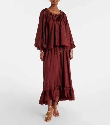 Zimmermann Aster gathered silk habotai maxi skirt | Thumbnail 4 Zimmermann Aster gathered silk habotai maxi skirt | Thumbnail 4