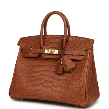 HERMÈS Hermes Birkin 25 Gold Matte Alligator Gold Hardware | Thumbnail 5 HERMÈS Hermes Birkin 25 Gold Matte Alligator Gold Hardware | Thumbnail 5