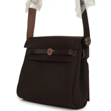 HERMÈS Hermes Herbag Zip 20 Mini Ebene Toile Militaire Canvas and Vache Hunter Palladium Hardware | Thumbnail 5 HERMÈS Hermes Herbag Zip 20 Mini Ebene Toile Militaire Canvas and Vache Hunter Palladium Hardware | Thumbnail 5