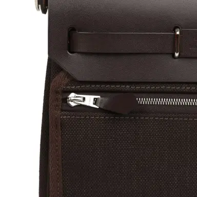 HERMÈS Hermes Herbag Zip 20 Mini Ebene Toile Militaire Canvas and Vache Hunter Palladium Hardware | Thumbnail 10 HERMÈS Hermes Herbag Zip 20 Mini Ebene Toile Militaire Canvas and Vache Hunter Palladium Hardware | Thumbnail 10