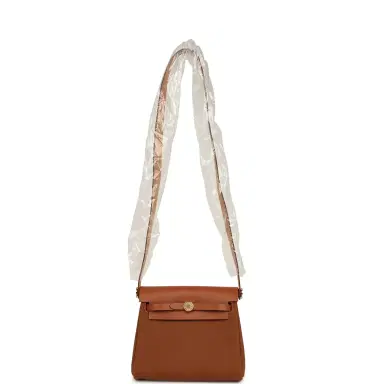 HERMÈS Hermes Herbag Zip 20 Mini Fauve Toile H Canvas and Vache Hunter Gold Hardware | Thumbnail 7 HERMÈS Hermes Herbag Zip 20 Mini Fauve Toile H Canvas and Vache Hunter Gold Hardware | Thumbnail 7