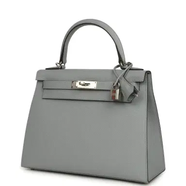 HERMÈS Hermes Kelly Sellier 28 Gris Pantin Epsom Palladium Hardware | Thumbnail 5 HERMÈS Hermes Kelly Sellier 28 Gris Pantin Epsom Palladium Hardware | Thumbnail 5
